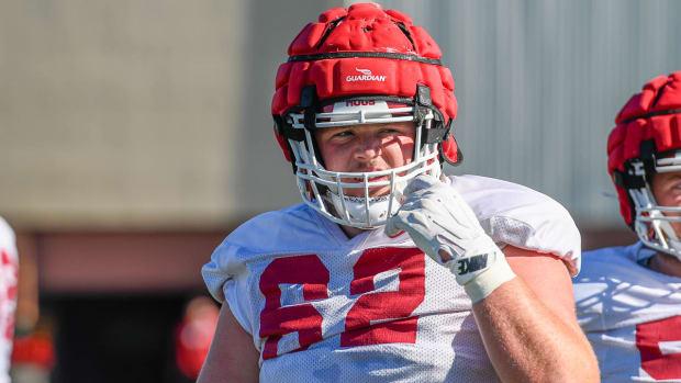 Razorbacks' guard Brady Latham during Tuesday morning's practice